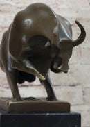 Abstract Modern Art Charging Bull Signed Bronze 8" x 7"
