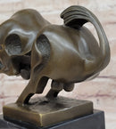 Abstract Modern Art Charging Bull Signed Bronze 8" x 7"
