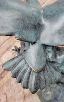 American Bald Eagle Wings Spread Green Bronze Sculpture on Marble