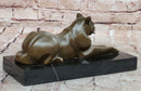 Signed Milo Modernist Cat Bronze Sculpture Cubist Design