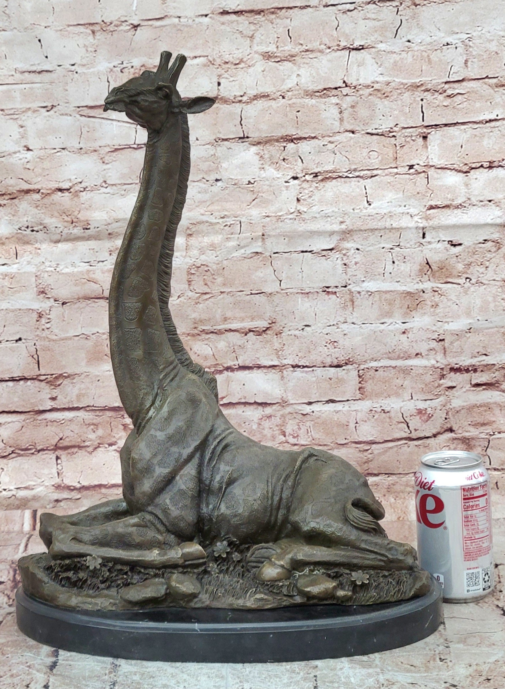 Giraffe Bronze Statue Sculpture Animal Home Decoration Signed Nick Figurine Hot Cast