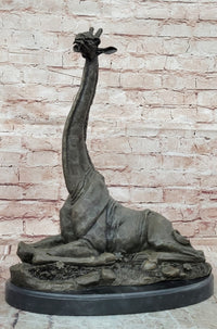 Giraffe Bronze Statue Sculpture Animal Home Decoration Signed Nick Figurine Hot Cast