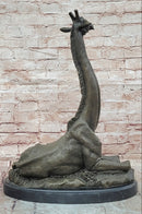 Giraffe Bronze Statue Sculpture Animal Home Decoration Signed Nick Figurine Hot Cast