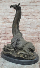 Giraffe Bronze Statue Sculpture Animal Home Decoration Signed Nick Figurine Hot Cast