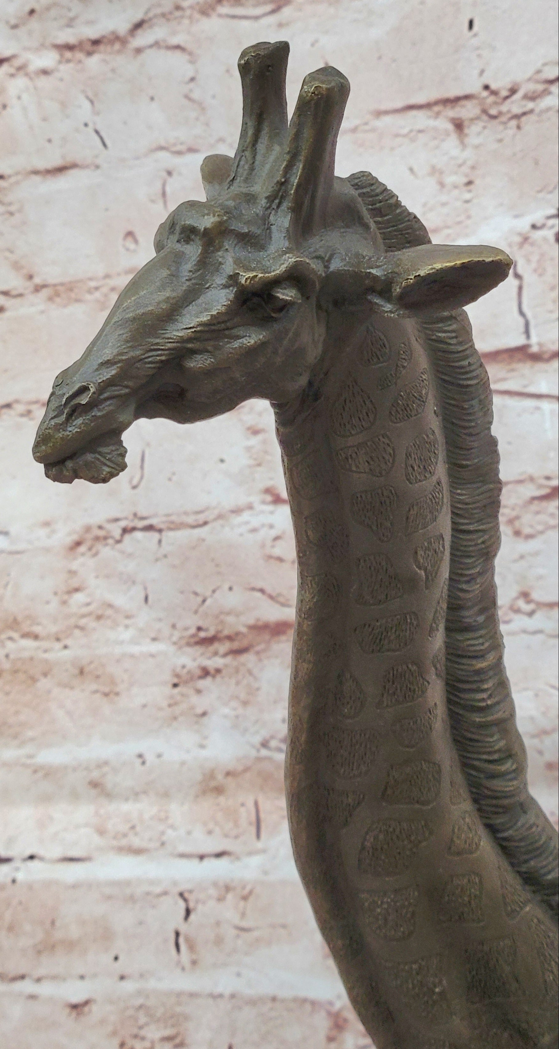 Giraffe Bronze Statue Sculpture Animal Home Decoration Signed Nick Figurine Hot Cast