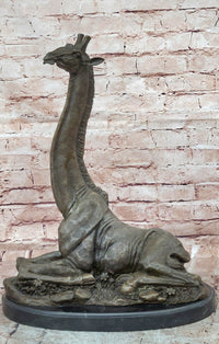 Giraffe Bronze Statue Sculpture Animal Home Decoration Signed Nick Figurine Hot Cast