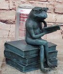 Bronze Frog Sculpture – Reading Frog with Glasses