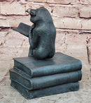 Bronze Frog Sculpture – Reading Frog with Glasses