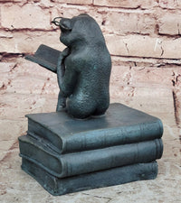 Bronze Frog Sculpture – Reading Frog with Glasses