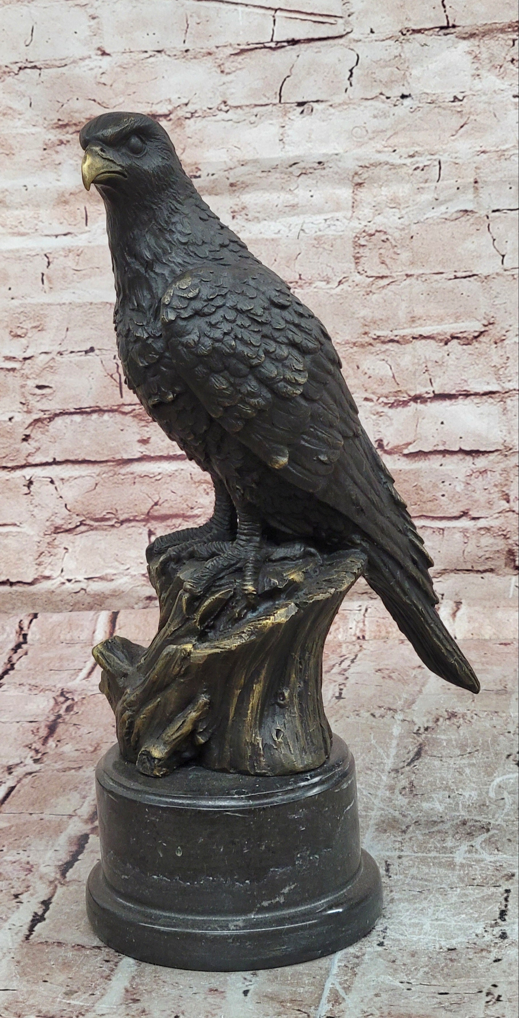 Large Eagle Bronze Statue Hawk Animal Sculpture Bird Falcon Figurine Statue