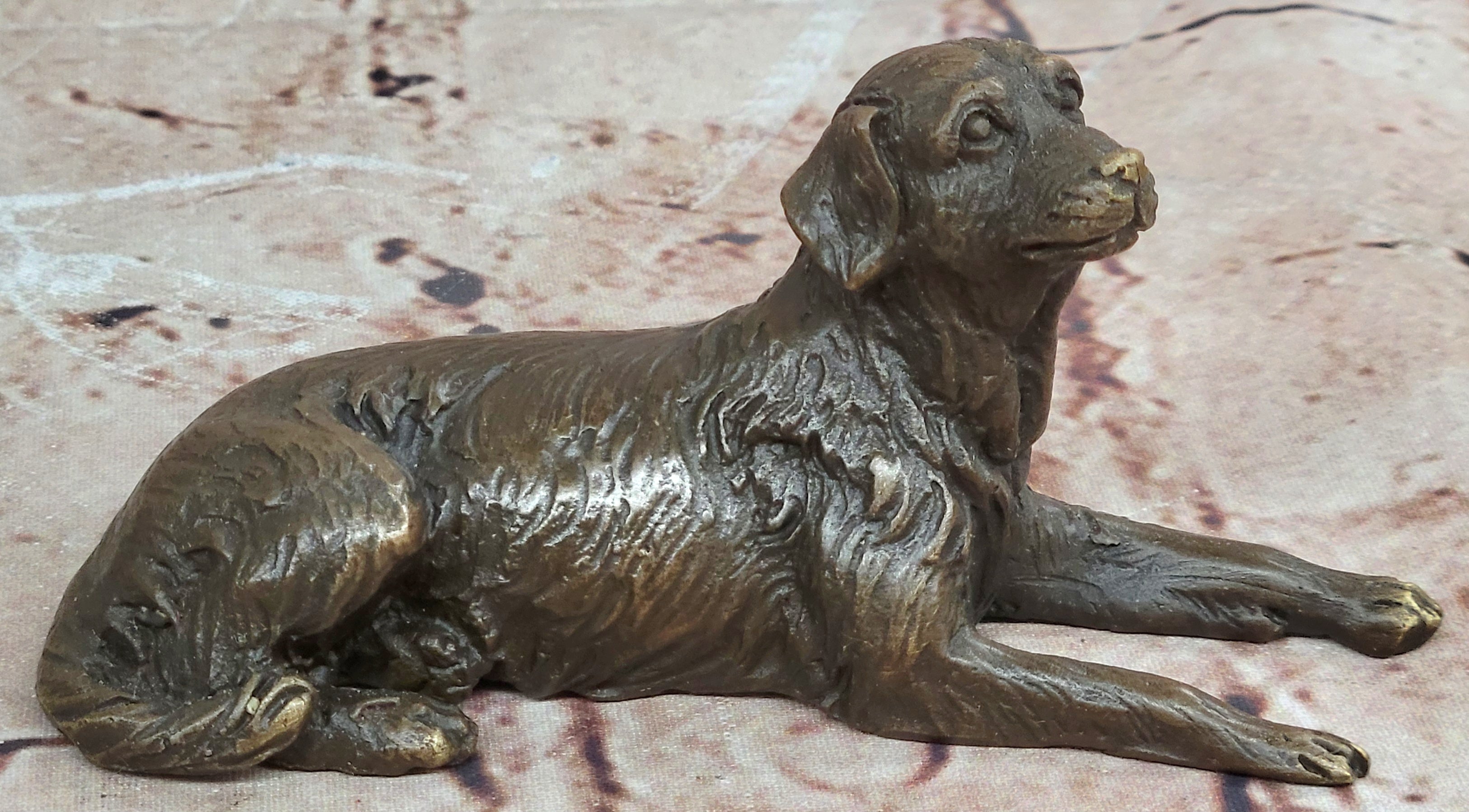 Hand Made Nick Golden Retriever Dog Lover Bronze Sculpture Statue