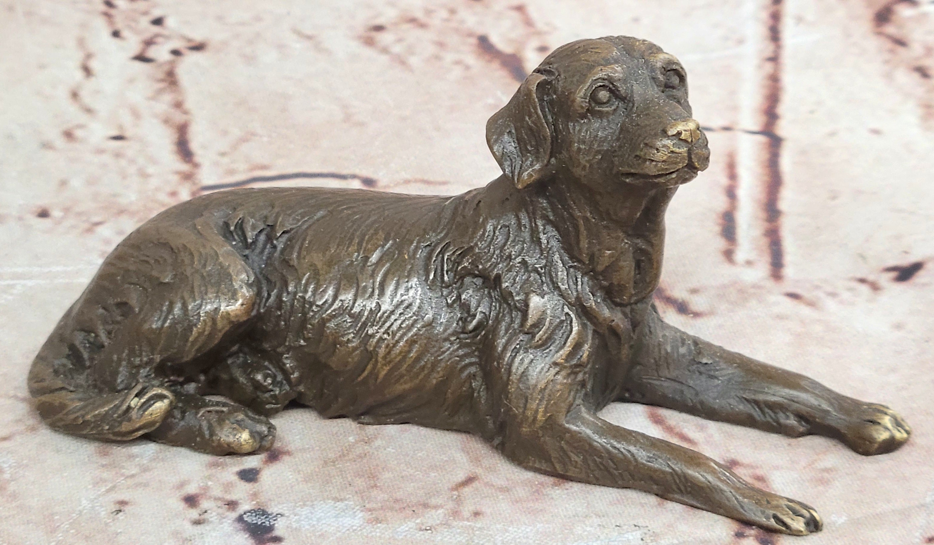 Hand Made Nick Golden Retriever Dog Lover Bronze Sculpture Statue