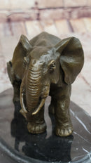 Mother and Child Elephant & Calf Barye Bronze on Marble Base