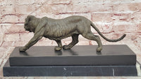 Signed Barye Bronze Walking Tiger Sculpture Wildlife Cat Statue Art Artwork