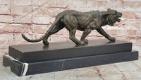 Signed Barye Bronze Walking Tiger Sculpture Wildlife Cat Statue Art Artwork