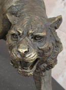 Signed Barye Bronze Walking Tiger Sculpture Wildlife Cat Statue Art Artwork