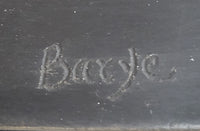 Signed Barye Bronze Walking Tiger Sculpture Wildlife Cat Statue Art Artwork
