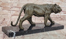 Bronze Sculpture of a Stalking Tiger W/ Brown Patina on a Marble Plinth Sale