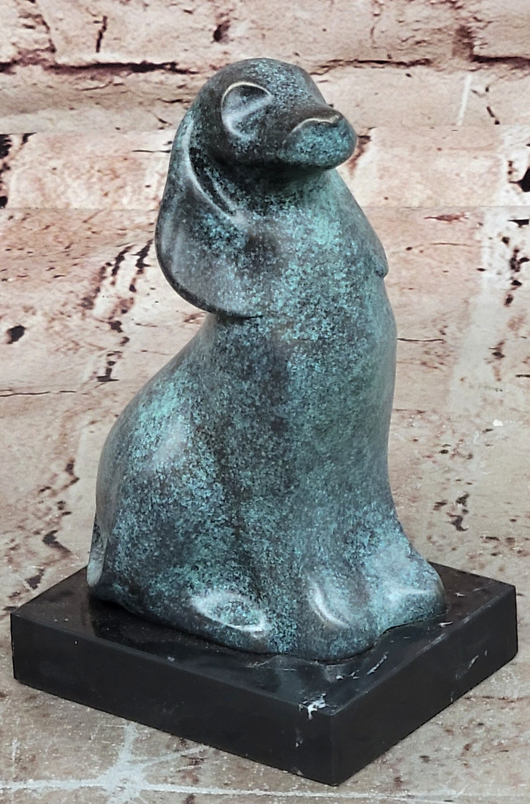 Genuine Bronze Dog Statue-Vintage Animal Sculpture for Home Decor Abstract
