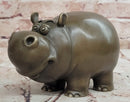 Hand Made Signed Original Milo Hippo Animal Bronze Sculpture Statue