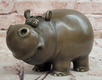 Hand Made Signed Original Milo Hippo Animal Bronze Sculpture Statue