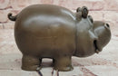 Hand Made Signed Original Milo Hippo Animal Bronze Sculpture Statue
