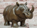 Hand Made Original Milo Rhino Botero Style Bronze Sculpture Figurine Decor