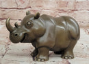 Hand Made Original Milo Rhino Botero Style Bronze Sculpture Figurine Decor