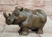 Hand Made Original Milo Rhino Botero Style Bronze Sculpture Figurine Decor