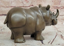 Hand Made Original Milo Rhino Botero Style Bronze Sculpture Figurine Decor