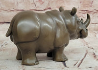 Hand Made Original Milo Rhino Botero Style Bronze Sculpture Figurine Decor