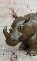 Hand Made Original Milo Rhino Botero Style Bronze Sculpture Figurine Decor