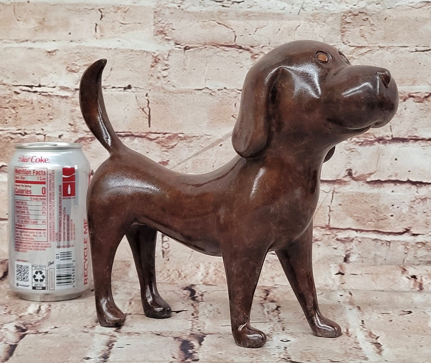 Labrador Chocolate Brown Solid Bronze Abstract Modern Sculpture by Milo
