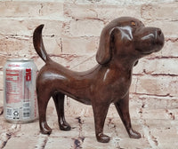 Labrador Chocolate Brown Solid Bronze Abstract Modern Sculpture by Milo