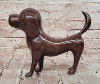 Labrador Chocolate Brown Solid Bronze Abstract Modern Sculpture by Milo