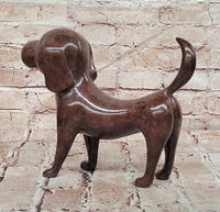 Labrador Chocolate Brown Solid Bronze Abstract Modern Sculpture by Milo