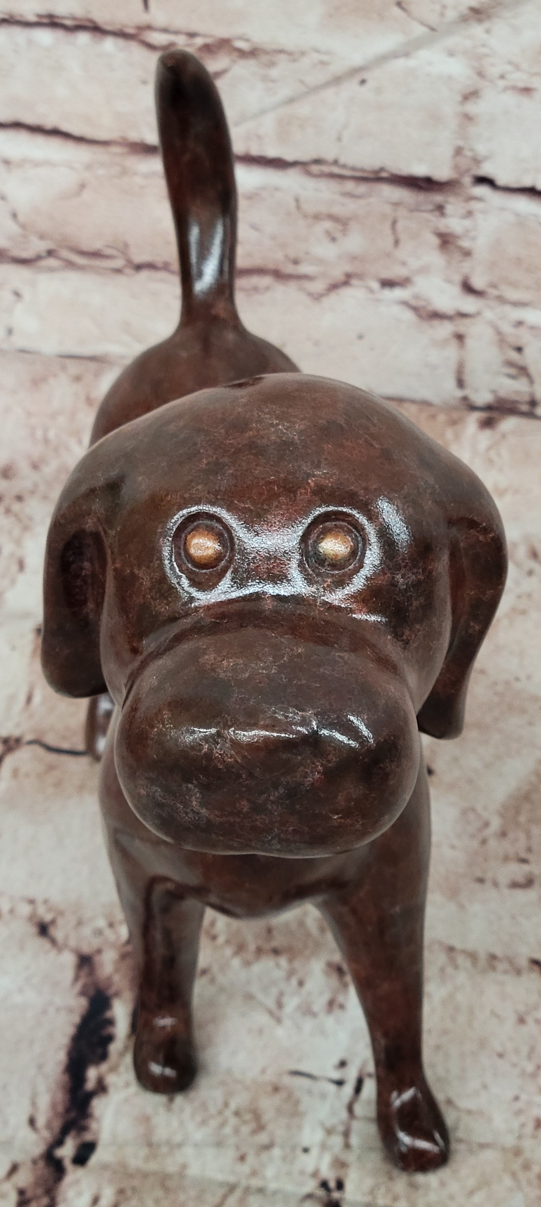 Labrador Chocolate Brown Solid Bronze Abstract Modern Sculpture by Milo