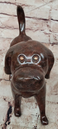 Labrador Chocolate Brown Solid Bronze Abstract Modern Sculpture by Milo