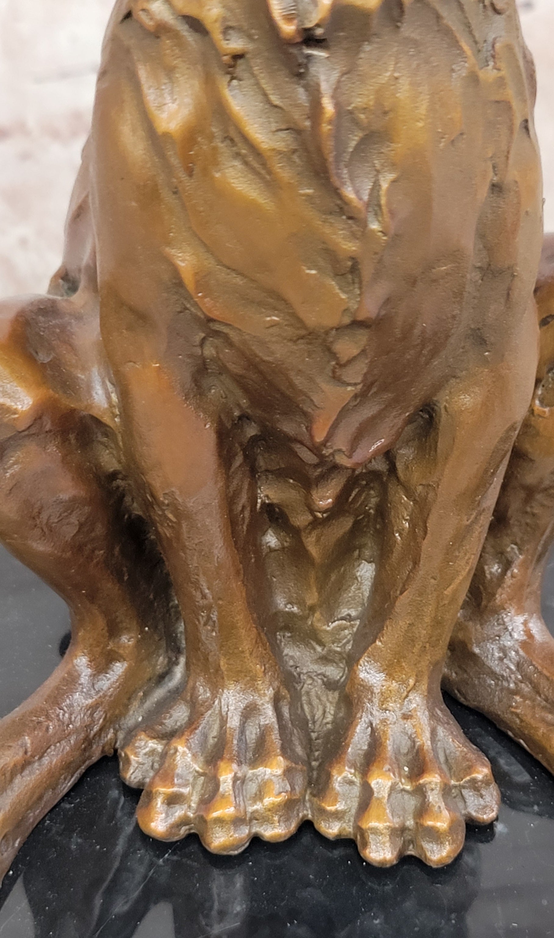 Signed Original Milo Bronze Sculpture Sitting Hare on Marble Pedestal Statue