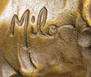 Signed Original Milo Bronze Sculpture Sitting Hare on Marble Pedestal Statue