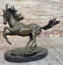 Milo Rearing Horse Bronze Sculpture on Marble Base