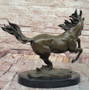 Milo Rearing Horse Bronze Sculpture on Marble Base