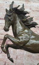 Milo Rearing Horse Bronze Sculpture on Marble Base