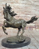 Milo Rearing Horse Bronze Sculpture on Marble Base