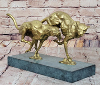 Golden Cheetah Big Cats Duo Running Bronze by Milo