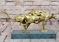 Golden Cheetah Big Cats Duo Running Bronze by Milo