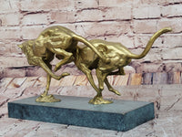 Golden Cheetah Big Cats Duo Running Bronze by Milo