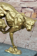 Golden Cheetah Big Cats Duo Running Bronze by Milo