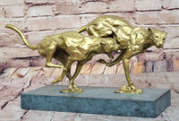 Golden Cheetah Big Cats Duo Running Bronze by Milo