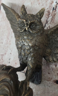 Soaring Bronze Owl by Mario Nick – Wildlife Sculpture
